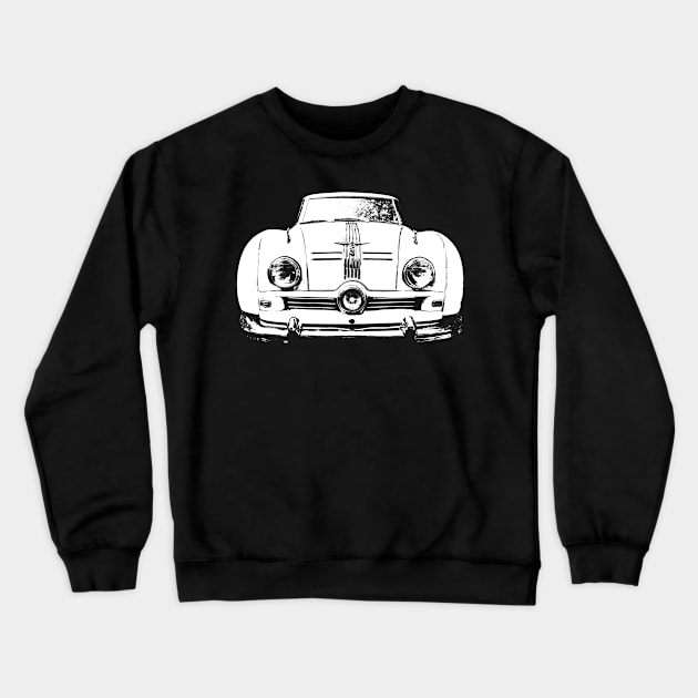 Austin A90 Atlantic 1950s classic car monoblock white Crewneck Sweatshirt by soitwouldseem